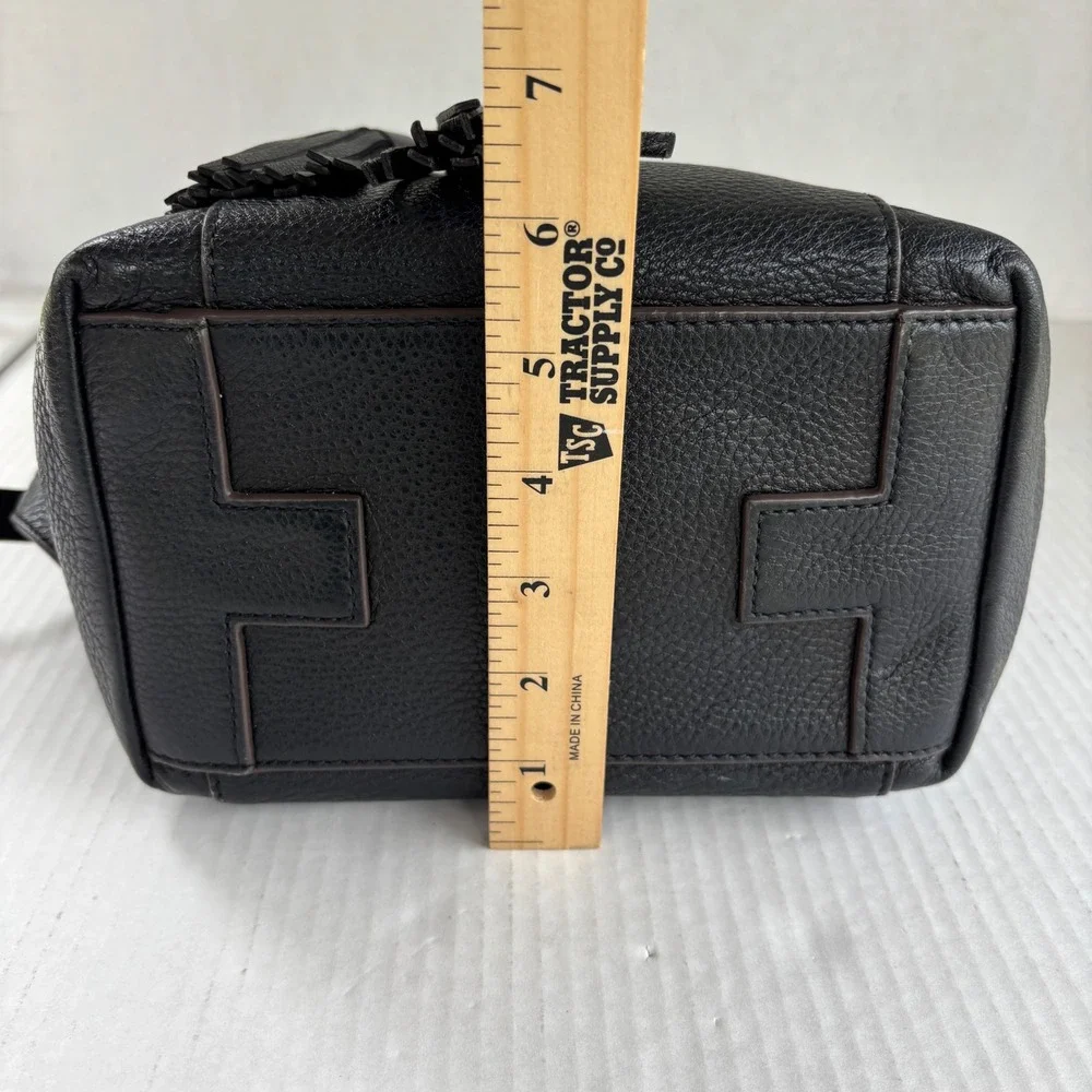 Tory Burch Thea Mini Backpack‎ Black Pebbled Leather Tassel Drawstring Bag